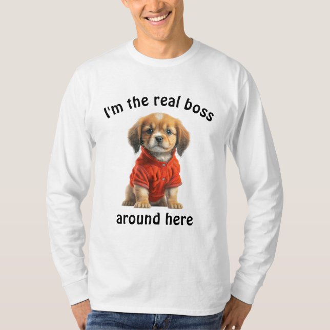Camiseta Foto Mascota personalizada Jefe de perro (Anverso)