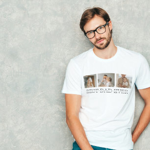 Camiseta Foto moderna del collage y el mejor regalo de papá
