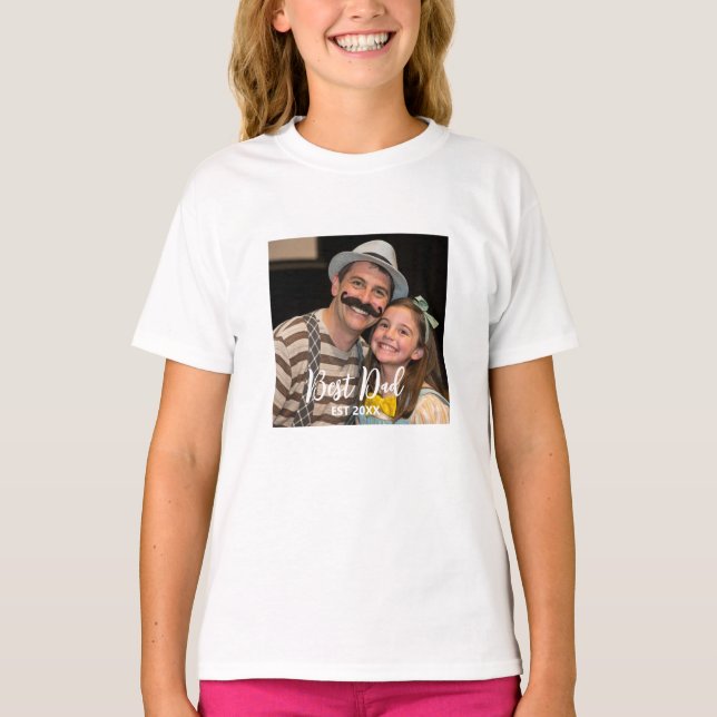 Camiseta foto moderna del mejor personalizado de papá (Anverso)