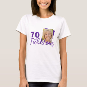 Camiseta Foto morada de 70 y fabuloso cumpleaños 70