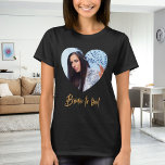 Camiseta Foto: novia de corazón para ser<br><div class="desc">Personaliza y una foto dentro del marco en forma de corazón. Para duchas de novias y fiestas de soltera.</div>