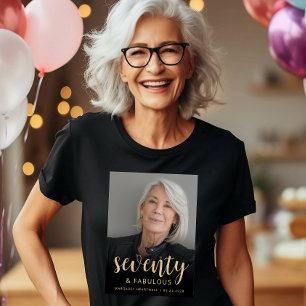 Camiseta Foto personalizada 70 y fabulosa fiesta de cumplea