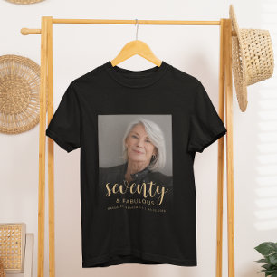 Camiseta Foto personalizada 70 y fabulosa fiesta de cumplea
