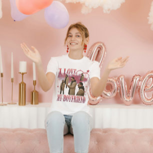 Camiseta Foto Personalizada Amo a Mi Novio Bootleg Antiguo