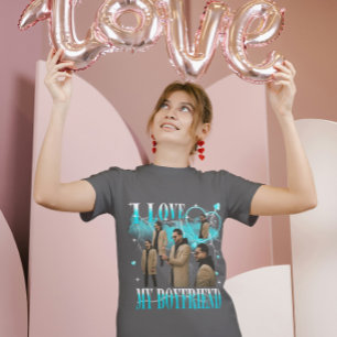 Camiseta Foto Personalizada Amo a Mi Novio Bootleg Antiguo