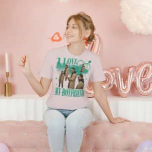 Camiseta Foto Personalizada Amo a Mi Novio Bootleg Antiguo