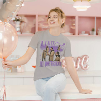Camiseta Foto Personalizada Amo a Mi Novio Bootleg Antiguo
