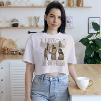 Camiseta Foto Personalizada Amo a Mi Novio Bootleg Antiguo
