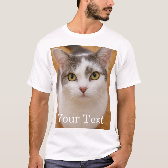 Camiseta Foto personalizada con texto personalizado  (Anverso)