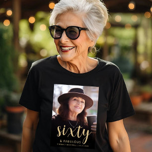 Camiseta Foto personalizada Cumpleaños 60 y fabuloso