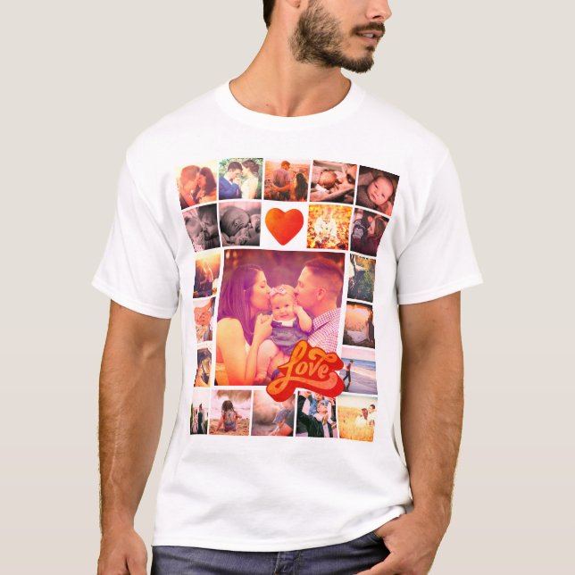 Camiseta Foto personalizada de amor corazón T-Shirt (Anverso)