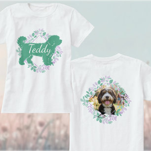 Camiseta Foto personalizada de Bernedoodle con nombre y sil