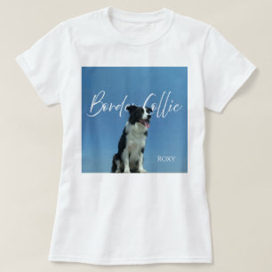 Camiseta Foto personalizada de Border Collie con tipografía