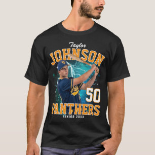 Camiseta Foto personalizada de deportes senior azul amarill