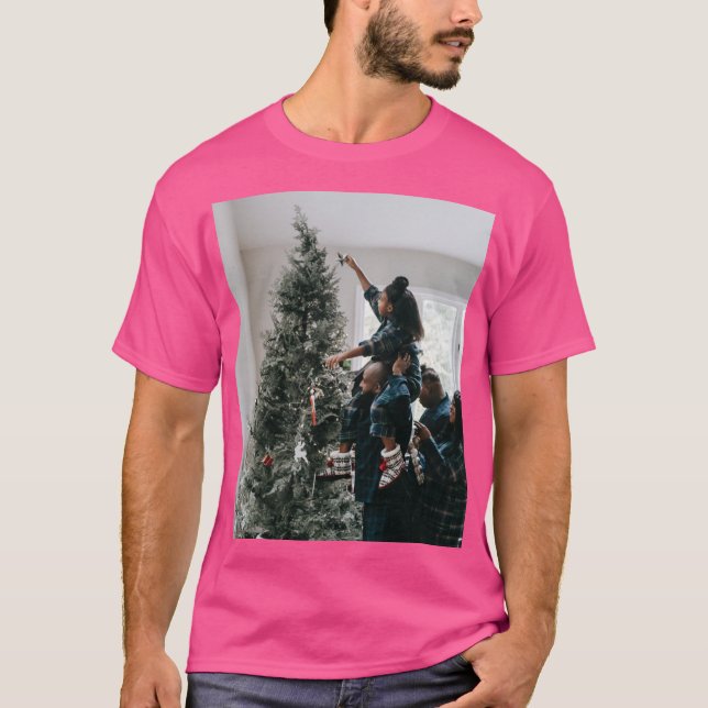 Camiseta Foto personalizada de dos Navidades de familia (Anverso)
