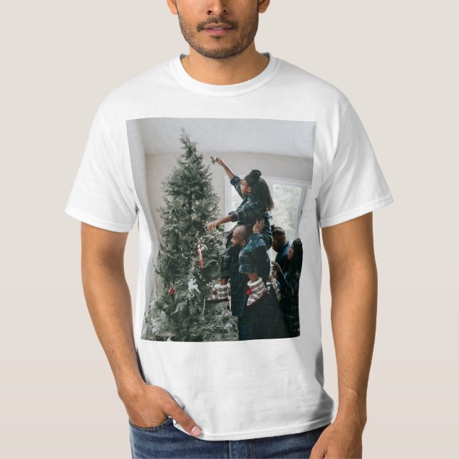 Camiseta Foto personalizada de dos Navidades de familia (Anverso)