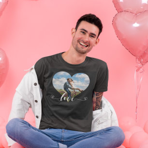Camiseta Foto personalizada de escritura de amor en forma d