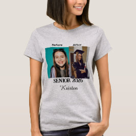 Camiseta Foto personalizada de graduación antes y después