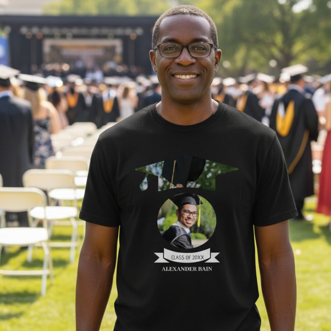 Camiseta Foto personalizada de graduación de papá orgulloso (Subido por el creador)