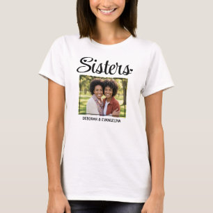Camiseta Foto personalizada de HERMANAS con letra de corazó