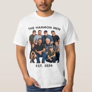 Camiseta Foto personalizada de hombres de la familia, nombr