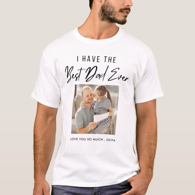 Camiseta Foto personalizada de la mejor tipografía de papá  (Anverso)