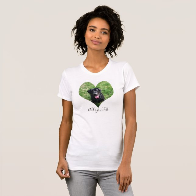 Camiseta Foto personalizada de Mascota de perro cardíaco y  (Anverso completo)