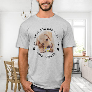 Camiseta Foto personalizada de Mascota lindo, mejor papá de