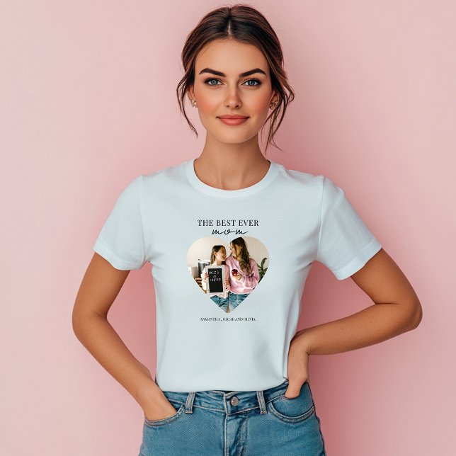 Camiseta Foto personalizada de mejor madre del corazón (Subido por el creador)