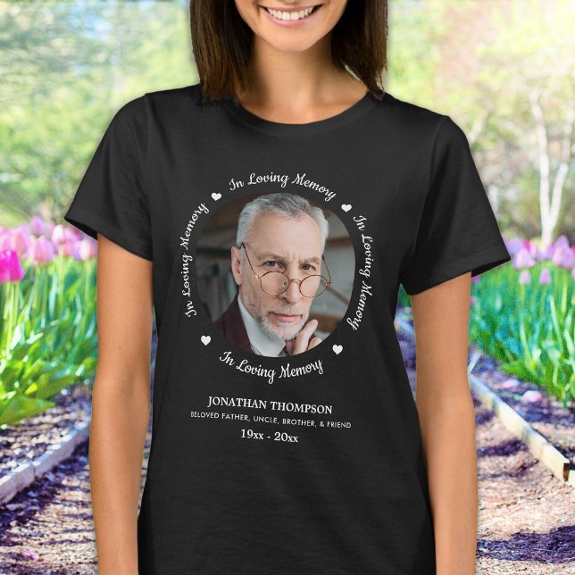 Camiseta Foto personalizada de memoria de amor moderna (Subido por el creador)