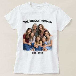 Camiseta Foto personalizada de mujeres de la familia, nombr