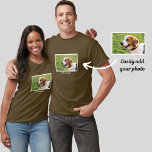 Camiseta Foto personalizada de perro de Beagle y nombre de<br><div class="desc">Diseño personalizado de foto de perro y nombre de perro Beagle - personalizar este botón con una foto subida de tu Beagle el nombre del perro o agrega tu propio texto - Nos encanta el "nombre del perro", el cumpleaños del perro o el día de su muerte. Simplemente haga clic...</div>