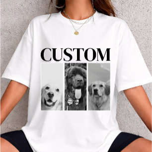 Camiseta Foto personalizada de perro gato Vintage Custom añ