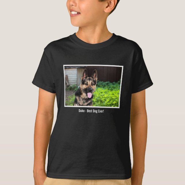 Camiseta Foto personalizada de perro pastor alemán, nombre  (Anverso)