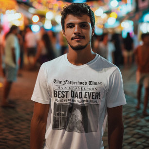 Camiseta Foto personalizada del mejor periódico de papá