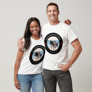 Camiseta Foto personalizada en círculo negro con ancla roja