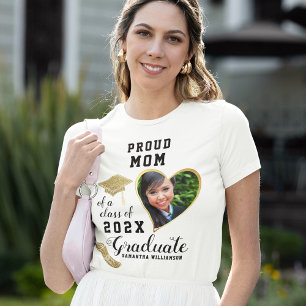 Camiseta Foto personalizada Mamá orgullosa Clase de graduad