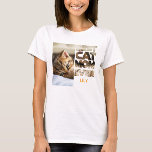 Camiseta Foto personalizada Mejor madre de gato jamás