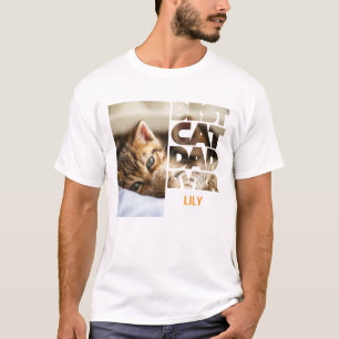 Camiseta Foto personalizada Mejor padre de gato