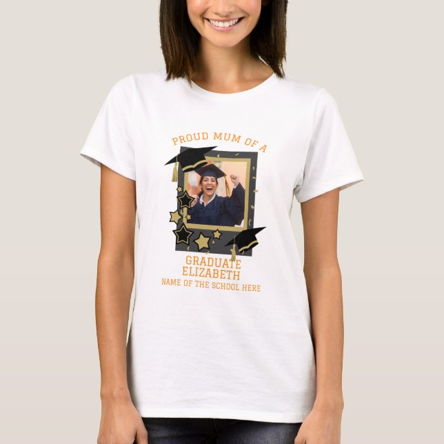 Camiseta Foto personalizada "Orgullosa Mamá de un graduado" (Anverso)
