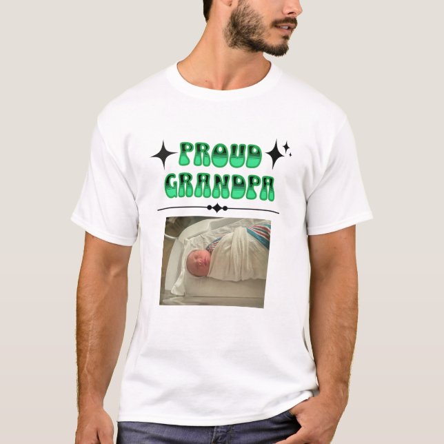 Camiseta Foto personalizada Orgulloso Estilo Retro Abuelo (Anverso)