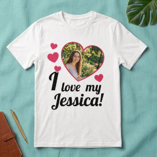 Camiseta Foto personalizada Te quiero novia Nombre Corazón