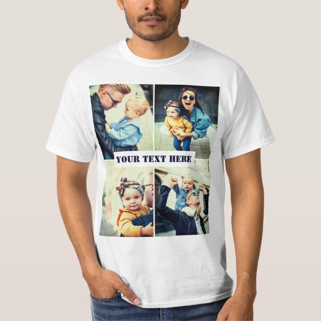 Camiseta Foto personalizada x4 y texto (Anverso)