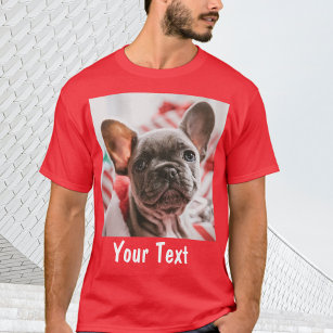 Camiseta Foto personalizada y rojo del texto