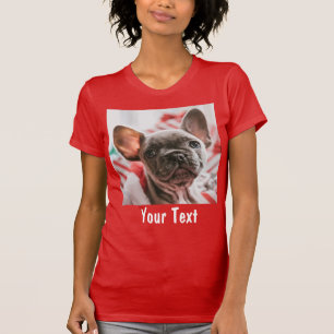 Camiseta Foto personalizada y rojo del texto