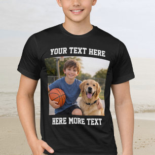 Camiseta Foto personalizada y texto o nombre deportivo en n