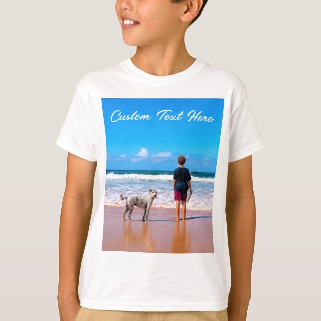 Camiseta Foto personalizado Mensajes de texto niños camiset (Anverso)