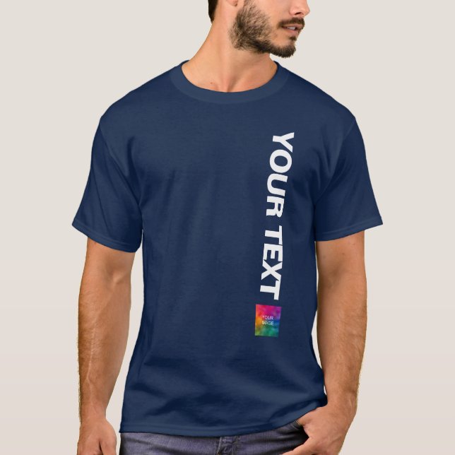 Camiseta Foto personalizado O Logo Aquí Añadir Mens De Text (Anverso)