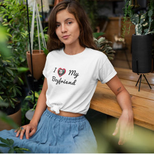 Camiseta Foto personalizado personalizada Amo a mi novio