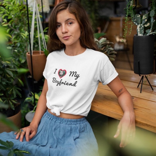 Camiseta Foto personalizado personalizada Amo a mi novio (Subido por el creador)